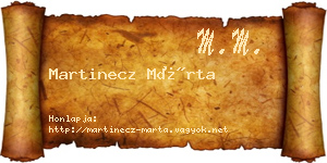 Martinecz Márta névjegykártya
