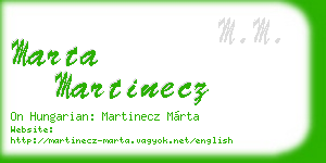 marta martinecz business card
